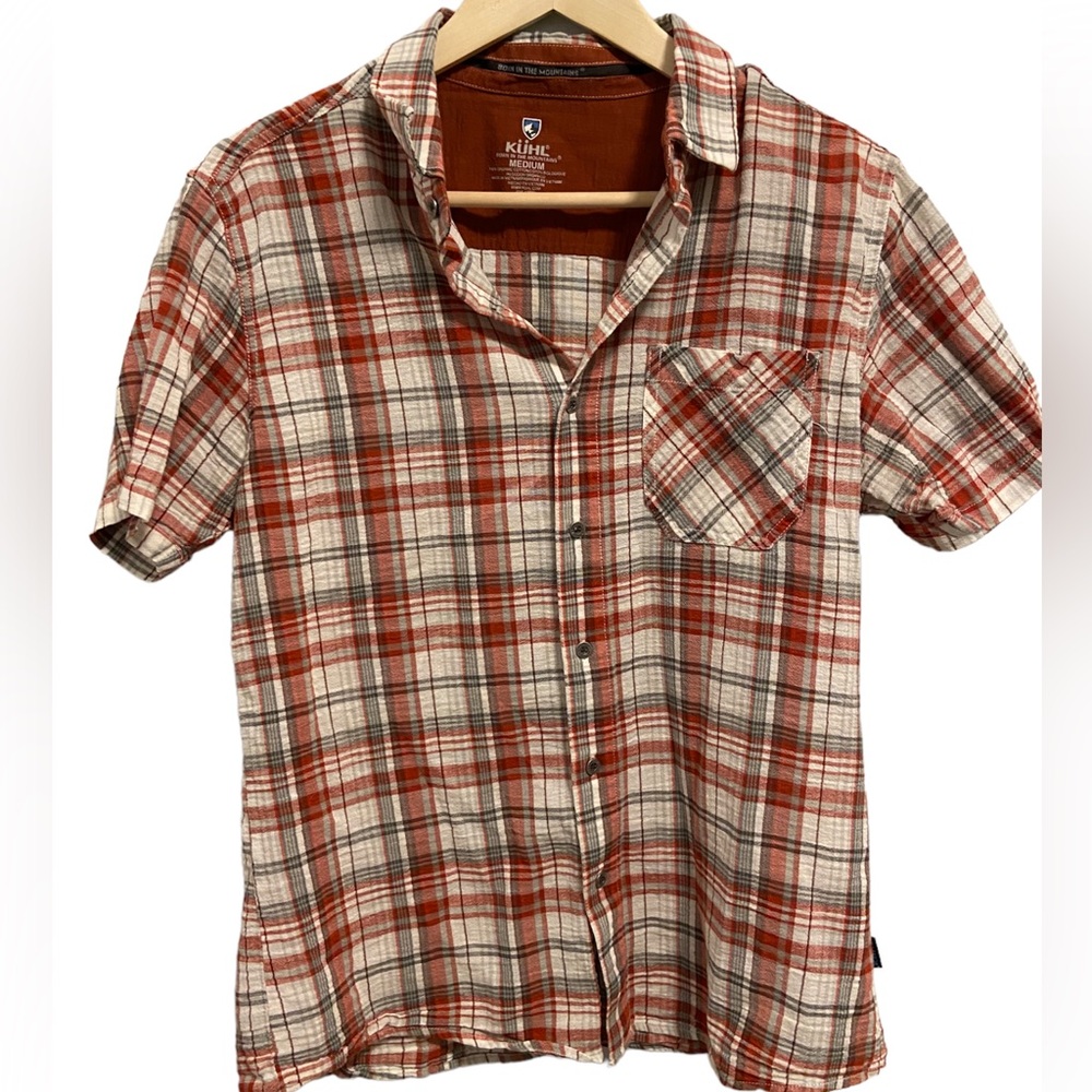 Mens Kühl SS button up plaid size medium EUC.